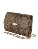 Woman's bag Tina (Brown python, Gold)