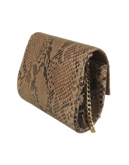 Woman's bag Tina (Brown python, Gold)