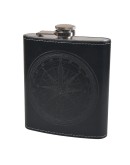 Flask in leather with engraving (Black, 500ml.)