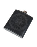 Flask in leather with engraving (Black, 500ml.)